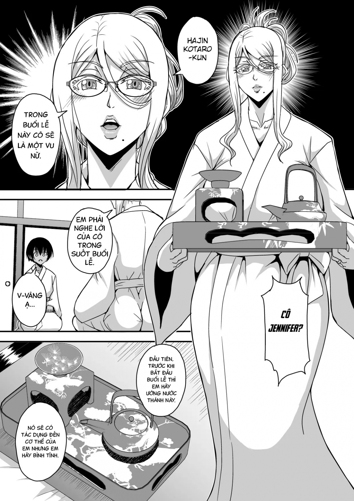 Bakunyuu Hitozuma Kinpatsu Gaikokujin Jokyoushi ga Mura no Inshuu de Kasshoku Shota no Fudeoroshi o Suru Hanashi Oneshot - Page 10