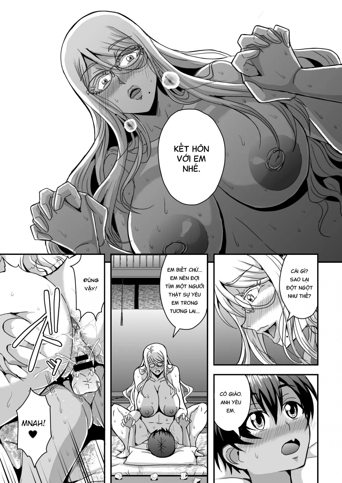 Bakunyuu Hitozuma Kinpatsu Gaikokujin Jokyoushi ga Mura no Inshuu de Kasshoku Shota no Fudeoroshi o Suru Hanashi Oneshot - Page 38