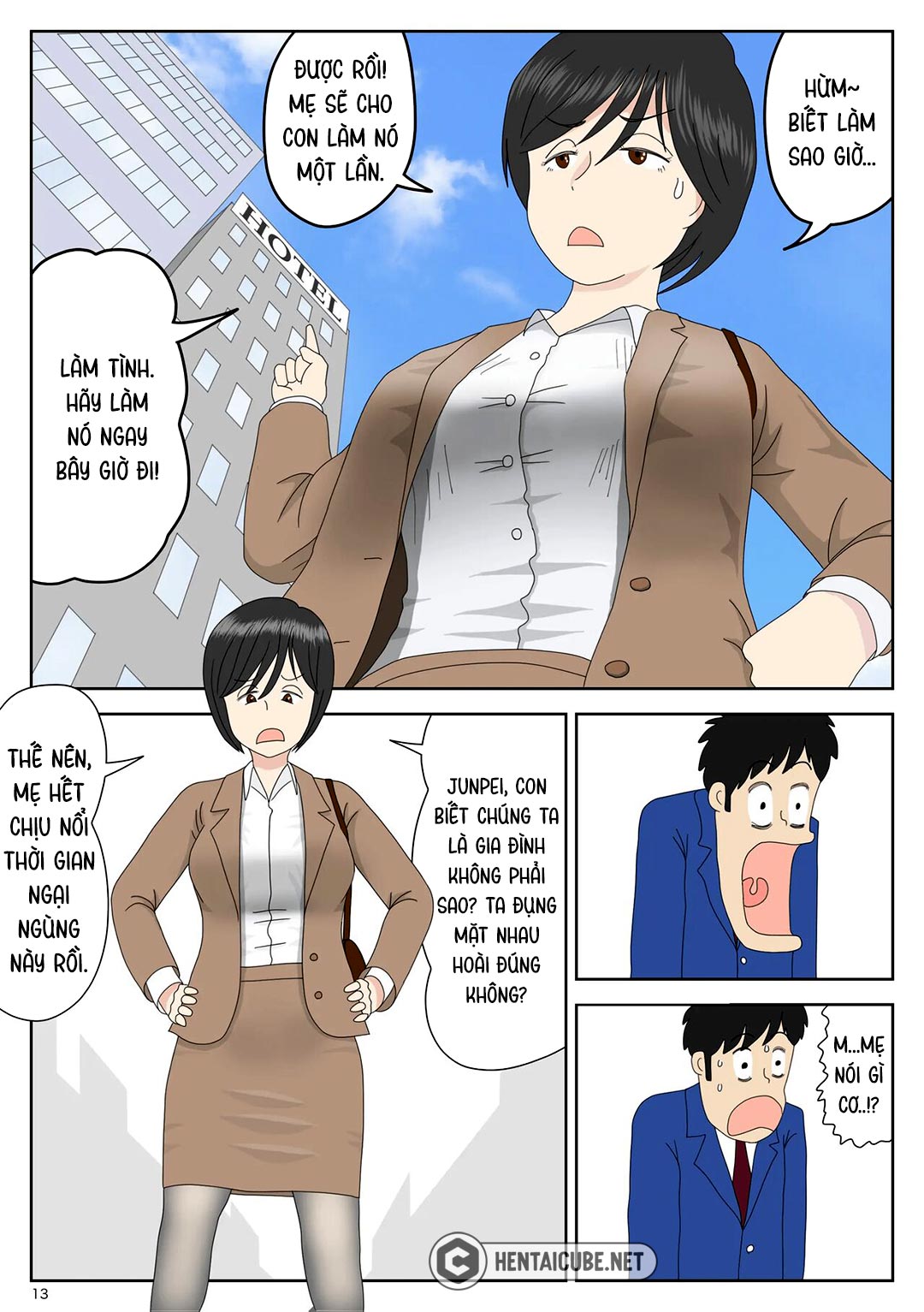 Bị mẹ phát hiện đang rình trộm thủ dâm Ch. 01 - Page 13