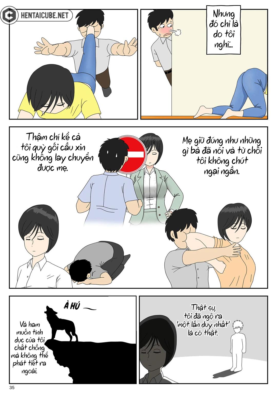 Bị mẹ phát hiện đang rình trộm thủ dâm Ch. 01 - Page 35