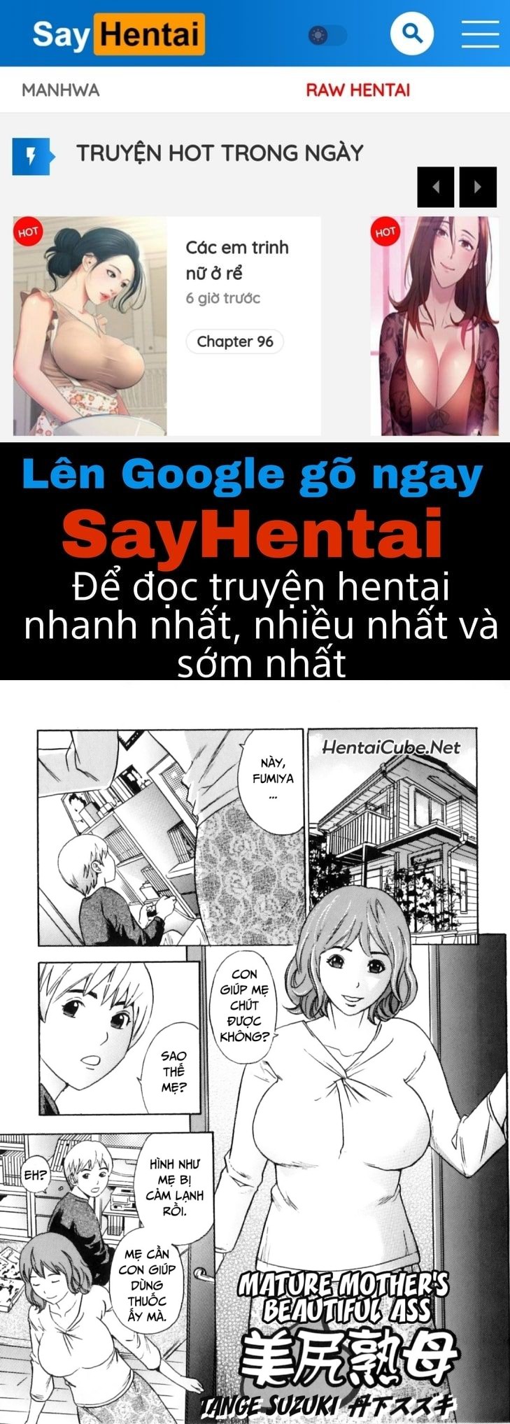 Khát khao mẹ và con trai Chap 08 - Bờ mông xinh đẹp của mẹ - Page 1